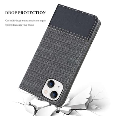iPhone 14 Plånboksfodral Skal (Grå)