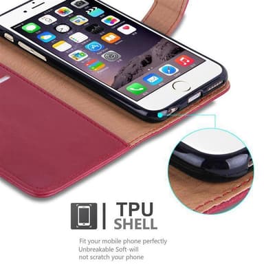 iPhone 6 PLUS / 6S PLUS Plånboksfodral Skal (Röd)