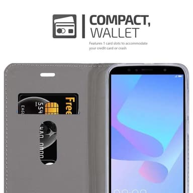 Huawei Y6 PRIME Plånboksfodral Skal (Grå)