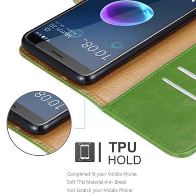 HTC Desire 12 Plånboksfodral Skal (Grön)