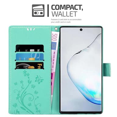 Samsung Galaxy NOTE 10 Plånboksfodral Skal (Turkos)