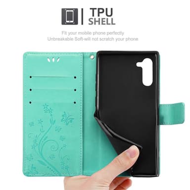 Samsung Galaxy NOTE 10 Plånboksfodral Skal (Turkos)