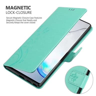 Samsung Galaxy NOTE 10 Plånboksfodral Skal (Turkos)