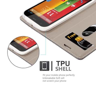 Motorola MOTO G2 Plånboksfodral Skal (Grå)