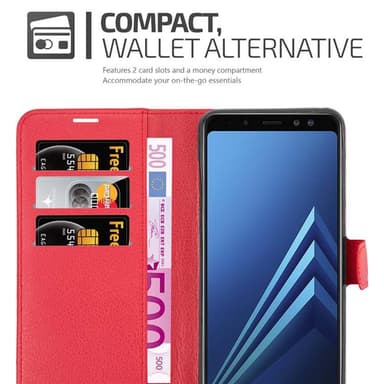 Samsung Galaxy A8 2018 Plånboksfodral Skal (Röd)