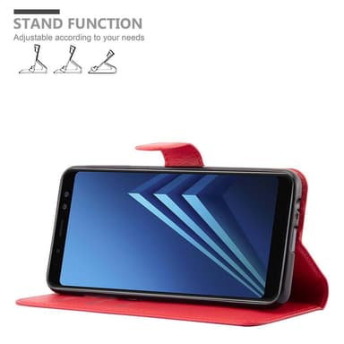Samsung Galaxy A8 2018 Plånboksfodral Skal (Röd)