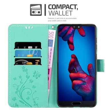 Huawei P20 Plånboksfodral Skal (Turkos)