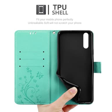 Huawei P20 Plånboksfodral Skal (Turkos)