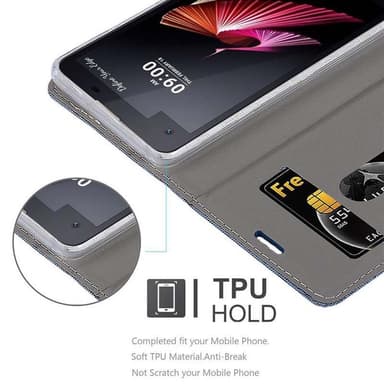 LG X SCREEN Plånboksfodral Skal (Blå)