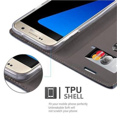Samsung Galaxy S7 Plånboksfodral Skal (Blå)