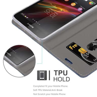Sony Xperia Z Plånboksfodral Skal (Blå)