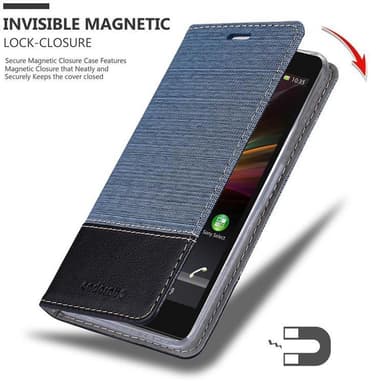 Sony Xperia Z Plånboksfodral Skal (Blå)