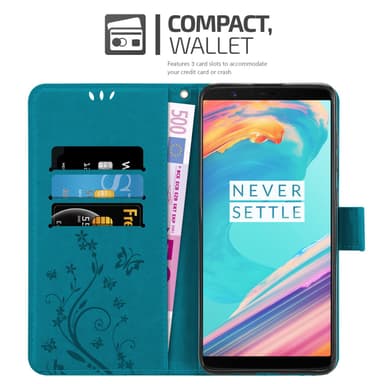 OnePlus 5T Plånboksfodral Skal (Blå)