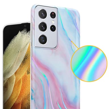 Samsung Galaxy S21 ULTRA Plånboksfodral Skal (Vit)