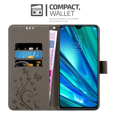 Realme 5 PRO / Realme Q Plånboksfodral Skal (Grå)