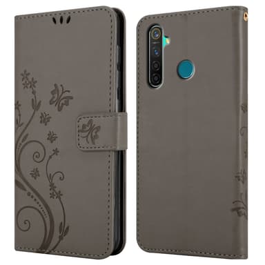 Realme 5 PRO / Realme Q Plånboksfodral Skal (Grå)