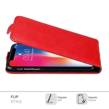 iPhone X / XS Flipfodral Skal (Röd)