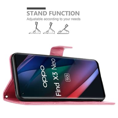 Oppo FIND X3 NEO Plånboksfodral Skal (Rosa)