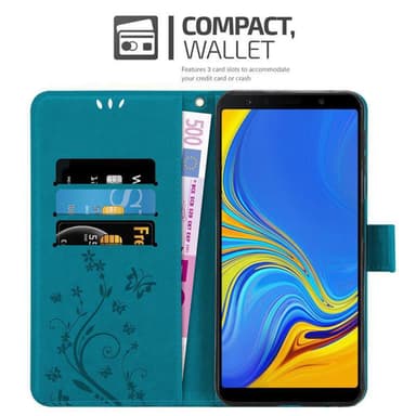 Samsung Galaxy A7 2018 Plånboksfodral Skal (Blå)