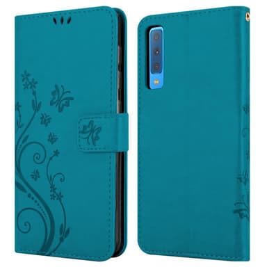 Samsung Galaxy A7 2018 Plånboksfodral Skal (Blå)