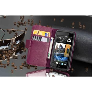 Skal HTC Desire 600 Plånboksfodral (Lila)