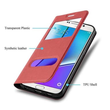 Samsung Galaxy NOTE 5 Plånboksfodral Skal (Röd)