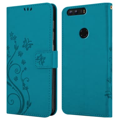 Honor 8 / 8 PREMIUM Plånboksfodral Skal (Blå)