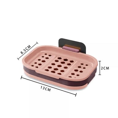 Tvålkopp 13x9x2 cm tvålhållareutan borrning (rosa)