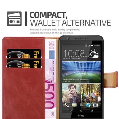 HTC Desire 820 Plånboksfodral Skal (Röd)