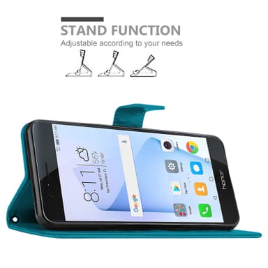 Honor 8 / 8 PREMIUM Plånboksfodral Skal (Blå)