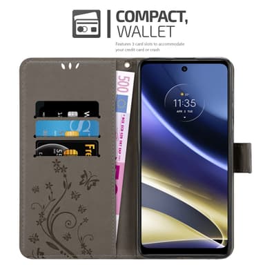 Motorola MOTO G51 5G Plånboksfodral Skal (Grå)