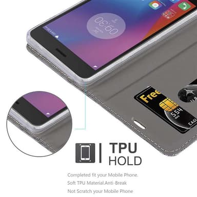 Lenovo K6 / K6 POWER Plånboksfodral Skal (Grå)