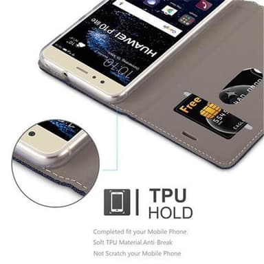 Huawei P10 LITE Plånboksfodral Skal (Blå)