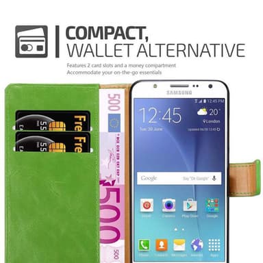 Samsung Galaxy J7 2015 Plånboksfodral Skal (Grön)