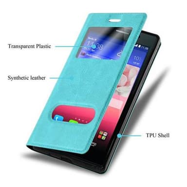 Huawei ASCEND P7 Plånboksfodral Skal (Turkos)
