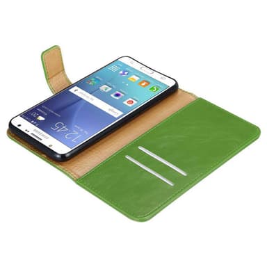 Samsung Galaxy J7 2015 Plånboksfodral Skal (Grön)