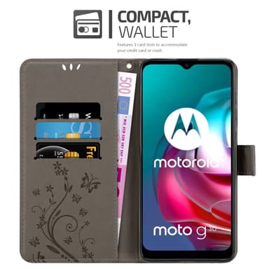 Motorola MOTO G10 / G30 Plånboksfodral Skal (Grå)