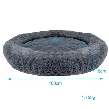 Hundbädd Kattbäddskudde Hund Katt Soffa 100cm (mörkgrå)