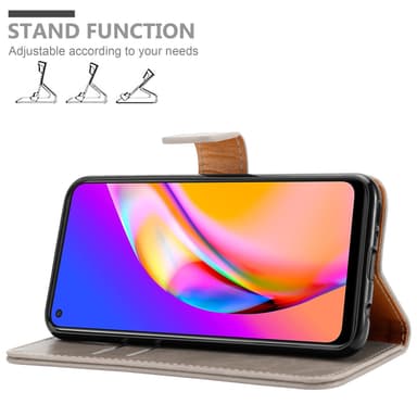 Oppo A94 5G Plånboksfodral Skal (Brun)