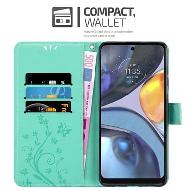Motorola MOTO G22 Plånboksfodral Skal (Turkos)