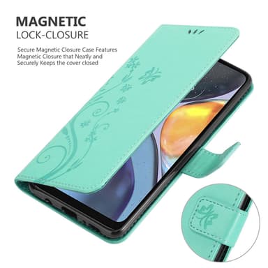 Motorola MOTO G22 Plånboksfodral Skal (Turkos)
