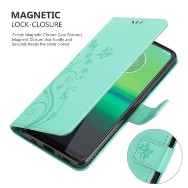 Motorola MOTO G8 Plånboksfodral Skal (Turkos)