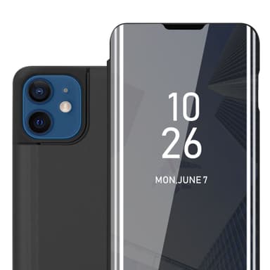 iPhone 12 / 12 PRO Plånboksfodral Skal (Svart)