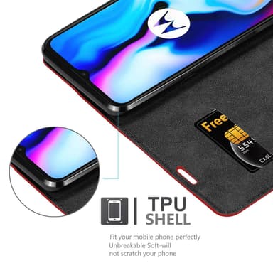 Motorola MOTO E7 PLUS Skal Fodral Case (Röd)