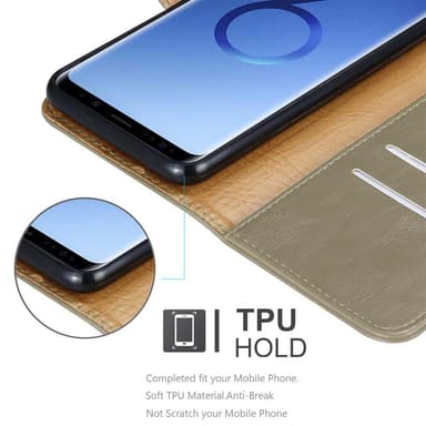 Samsung Galaxy S9 PLUS Plånboksfodral Skal (Brun)