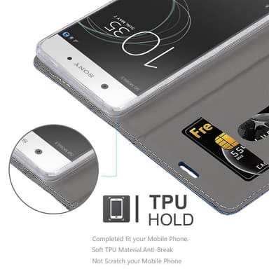 Sony Xperia XA1 Plånboksfodral Skal (Blå)