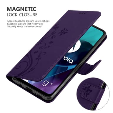 Motorola MOTO G71 5G Plånboksfodral Skal (Lila)