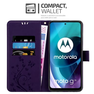 Motorola MOTO G71 5G Plånboksfodral Skal (Lila)