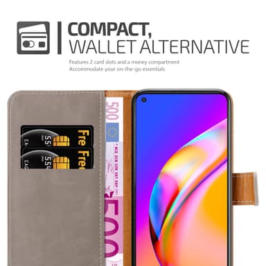 Oppo A94 5G Plånboksfodral Skal (Brun)