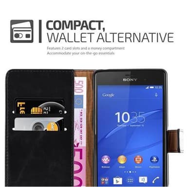 Sony Xperia Z3 Plånboksfodral Skal (Svart)